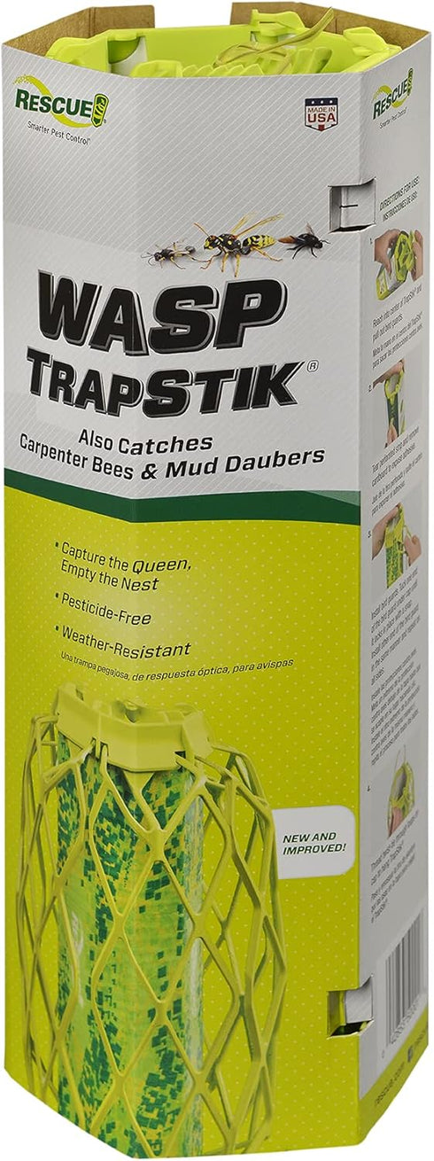 RESCUE! VisiLure® TrapStik for Wasps, Mud Daubers, Carpenter Bees – 2 Pack...