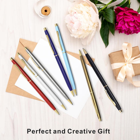 Cambond Ballpoint Pens White Pens - Black Ink Bulk Pens 1.0 mm Medium Point Retractable Metal Pen Comfortable Writing for Men Women Police Uniform...