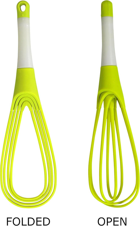 Iconikal 12-Inch Collapsible 2-In-1 Balloon/Flat Whisk, Green...
