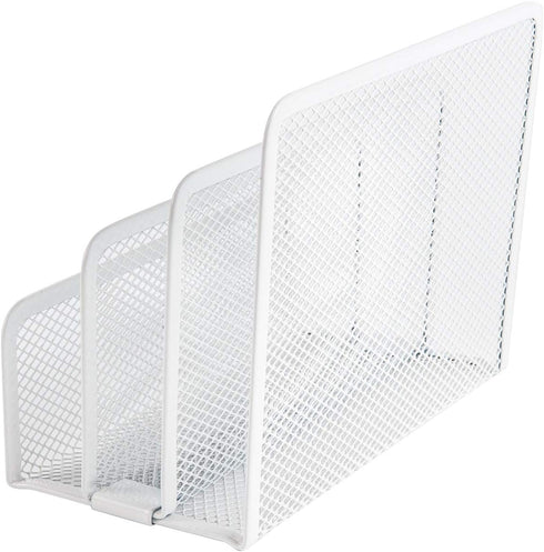 VANRA Metal Letter Tray, Letter Rack with 3 Compartments, Desk Organiser, Newspaper Rack for School, Office Accessories, White...