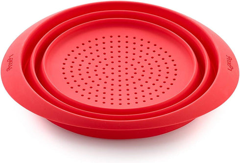 Lekue Collapsible Colander, 9 Inch - Compact Silicone Food Strainer, Space-Saving Kitchen Strainer for Pasta, Fruits, Vegetables - BPA-Free & Dura...