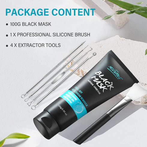 POP MODERN.C Blackhead Remover Mask Bamboo Charcoal Peel Off Mask Skin Care Face Mask 3-in-1 Kit Pimple & Deep Cleansing Black Facial Mask Shrink ...