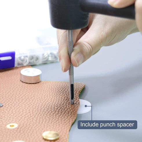 Alritz 15mm Leather Snap Button Kits with Hammer Punch Spacer, 90 Sets Metal Snaps Press Studs with 4 Setter Tools for Thin Clothes, Jackets, Jean...