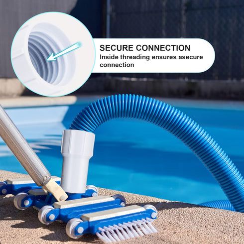 4pcs 1-1/2 Inch Pool Vacuum Hose Cuff, Spiral Wound Swimming Pool Hose Connector Replacement White Sturdy Durable Plastic Threaded Hose Accessorie...