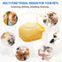 Dropshipping Soft Safe Silicone Pet Bathroom Massage Cleaning Grooming Tools Dog Cat Bath Brush with Shampoo Box (Yellow), Small...