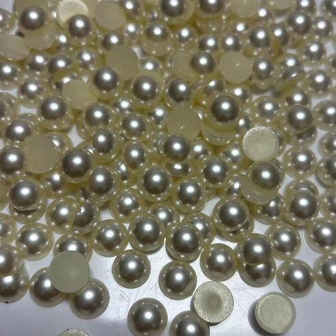 450PCS Flat Backed Pearls for Crafts, 12mm Ivory Half Round Pearls Gems Beads for Crafts Jewlery, Loose Pearl Beads Gem for Shoes, Cup, Wedding, D...