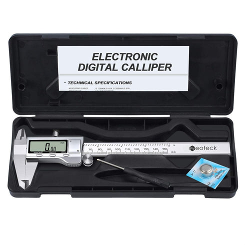 Neoteck 6 inch Digital Caliper, Full-Metal Electronic Calipers Measuring Tool Fractions/Inch/mm Conversion...