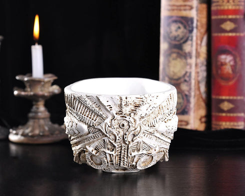 Modern Large Funny Resin Skull Shaped Head Design Flower Pot Planter Container, Decoration Flowerpot Props Home Office Desk Decor (Mediterranean)...