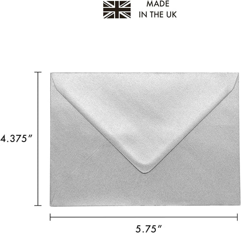 Pukka Pad, Carpe Diem Gummed Envelopes for Greeting Cards and Invitations - Pack of 25 Silver Envelopes - A2, 4.38 x 5.75 in...