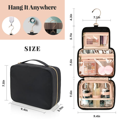 CUBETASTIC Travel Toiletry Bag, Makeup Bag for Women, Portable Water-resistant Small Travel Bag for Toiletries & Cosmetic Essentials...