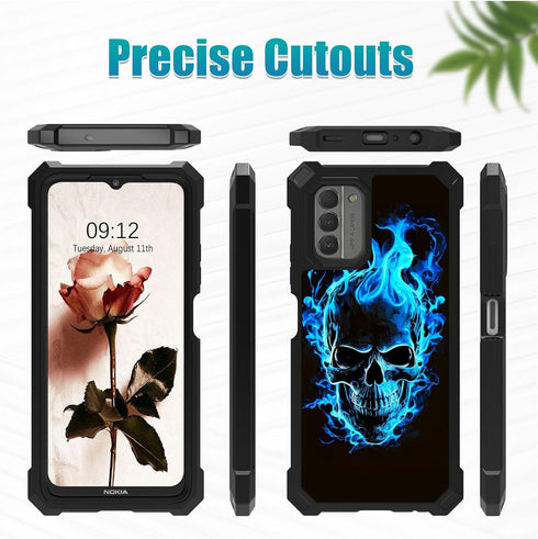 for Nokia G310 Case,Nokia G310 Phone Case with Glass Screen Protector,360 Full-Body Hard PC & Soft TPU Bumper Shockproof Protective Phone Case for...