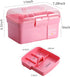 Kinsorcai 11'' Plastic Storage Box with Removable Tray, Multipurpose Organizer and Storage Case for Art Craft and Cosmetic (Pink)...