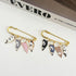 Lovely Cat Charms Gold-Tone Safety Pins - Calico, Ginger, Siamese Cat Dangle Accessory Brooch Pin for Cat Lover Gift...