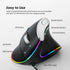 Nulea M504 Wired Vertical Mouse, USB Optical Ergonomic Mouse Wired with 4 Adjustable DPI, 11 RGB Backlight Modes, Compatible for Laptop, PC, Deskt...