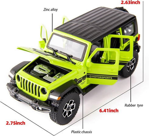 Compatible for 1/32 Wrangler Alloy Diecast Pull Back Model Car Collectible Gift with Light and Sound Toy Vehicle for Kids Boys Girls Toddler Chris...