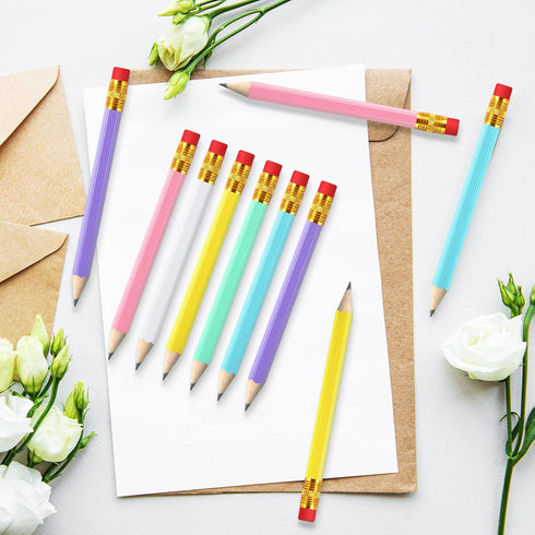 Zonon 48 Pieces Golf Pencils Half Pencils with Eraser Wedding Mini Pencils Short Small Pencils for Kids Bridal Shower School Office Writing Drawin...