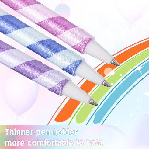 Yexiya 28 Pieces Rainbow Pens Fun Pens for Kids Fluffy Pen Novelty Pens Girls Boys for Party Favors School Office Birthday Carnival Party Favor Su...