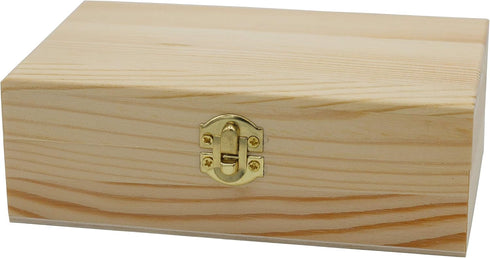 Creative Hobbies Unfinished Wood Craft Box – Light Unfinished Wood with Clasp – Make Your Own Gift Box, Jewelry Box, Photo Box - Decorate with Pai...