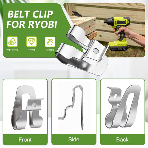 6PCS Belt Clip for Ryobi, Belt Hook Compatible with Ryobi and Ridgid 18 Volt Tools 633586002 636181001, 304 Stainless Steel Replacement Drill Belt...