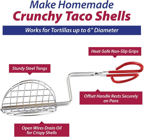 HIC Kitchen Taco Shell Tong, Steel, For Making Homemade Taco Shells...