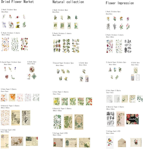 180Pcs Vintage Scrapbook Stickers Set, Junk Journal Sticker Supplies Kit, Antique Retro Natural Collection, Diary Journal Embellishment Supplies W...