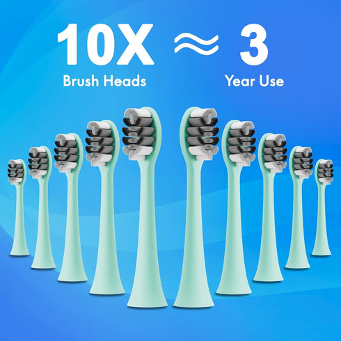 Portable Electric Soft Toothbrush with Travel Case, 90-Day Largest Battery Life, 10 Brush Heads, 15 Modes Deep Clean, Ergonomically-designed for E...