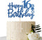 Royal Blue Glitter Happy 16th Birthday Cake Topper - 16 Sign Cake Topper - Cheers to 16 Years Party Supplies - 16th Birthday Party Decorations...
