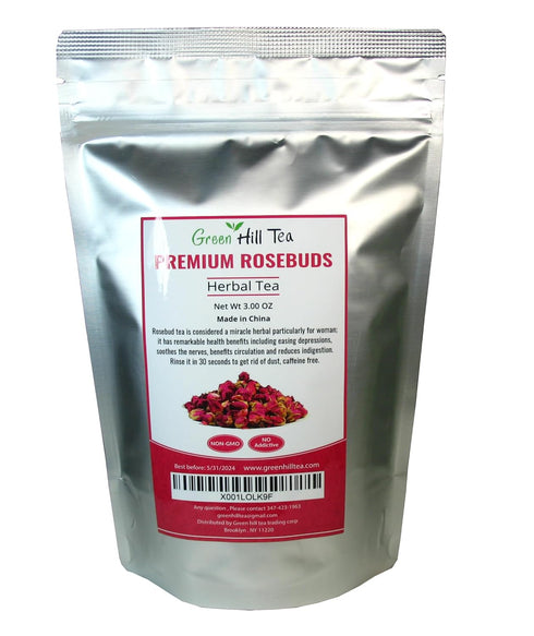Greenhilltea Premium Dried Rose Buds Rosebud Flower Herb Loose Leaf Tea Fragrant Natural Healthy Herbal Tea 3 OZ...