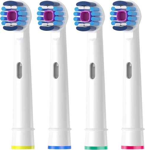 Replacement Toothbrush Heads Compatible with Oral B Braun, 4Pack 3D White Electric Toothbrush Heads Refill...