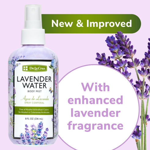 De La Cruz Lavender Water Body Mist - Lavender Spray body mist With Pure Lavender Essential Oil 8 fl oz (236 mL)...