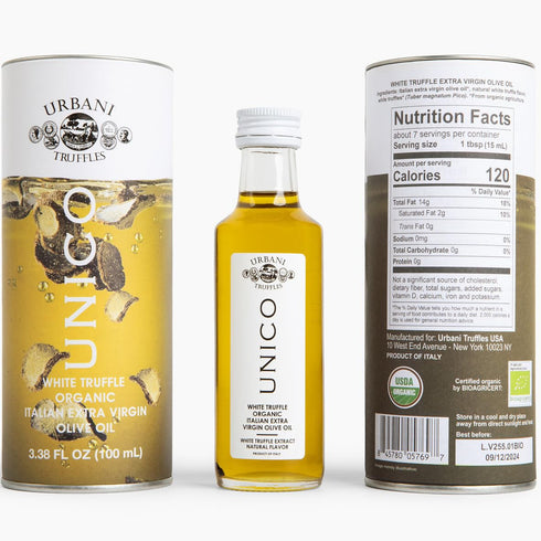 Urbani Truffles Unico White Truffle Oil 3.4 Fl Oz, Made w/Extra Virgin Olive Oil & Real Truffle Pieces, Italian Gourmet Flavored Oils for Cooking ...