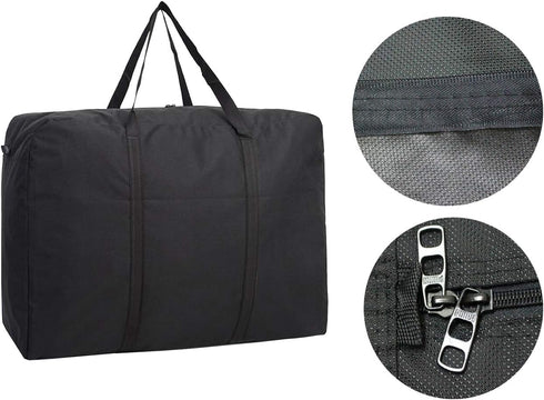 Black Large Storage Bags, 150L Waterproof Foldable Travel Duffle Bag with Reinforced Handles, Oversized Heavy Duty Moving Bags, for Bed Organize C...