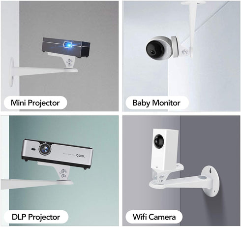 Mini Projector Wall Mount/Projector Hanger/CCTV Security Camera Housing Mounting Bracket(White) - for CCTV/Camera/Projector/Webcam - with Load 11 ...