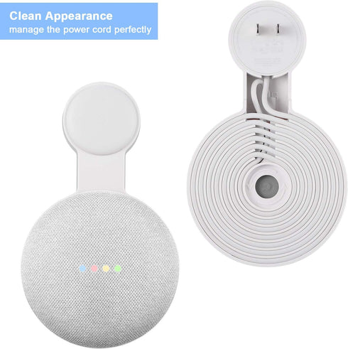 Google Nest Mini Wall Mount Holder, Space-Saving Design Outlet Mount, Perfect Cord Management for Google Nest Mini 2nd Generation (White)...