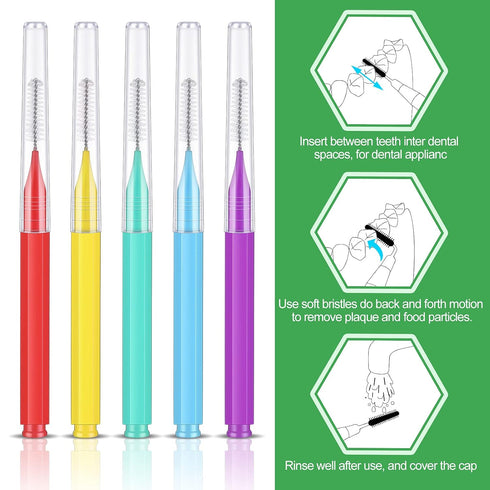 150 Pieces Interdental Brush Teeth Floss Tooth Cleaning Tool Toothpick Cleaner Dental Tooth Flossing Head Teeth Soft Dental Pick Refill Dental Flo...