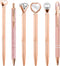 Cute Pens for Women, 6 Pcs Rose Gold Pens Metal Ballpoint Pens Bulk, 1.0mm Medium Point Black Ink Pens, Office and School Supplies Cool Fun Pens G...
