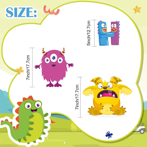 Tenare 133 Pcs Monster Bulletin Board Letters Back to School Rainbow Alphabet Cutouts Set 110 Uppercase Poster Board Letters 23 Symbols ABC Letter...