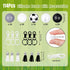 JarThenaAMCS Soccer Silicone Beads for Keychain Making Kit with 114Pcs 15mm Black White Gray DIY Silicone Beads Tassels Key Rings for Home Office ...