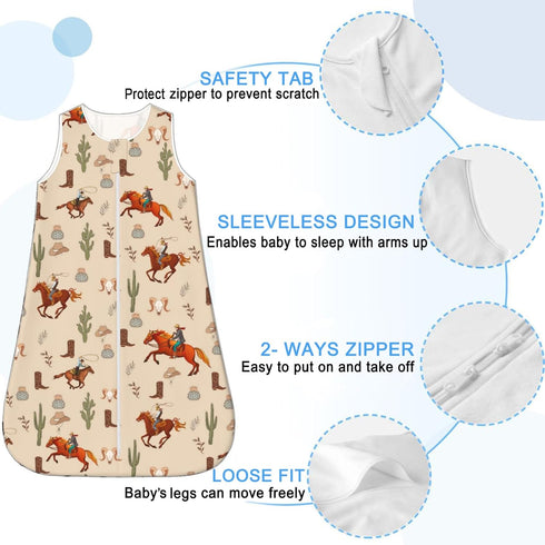 Baby Wearable Blanket Sleeping Bag, Sack, Unisex Baby Stuff, Western, 0-6M...