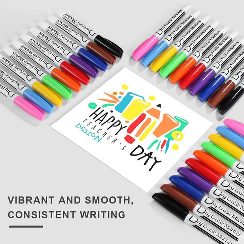 Volcanics Dry Erase Markers Low Odor Fine Whiteboard Markers Thin Box of 30, 10 Colors...