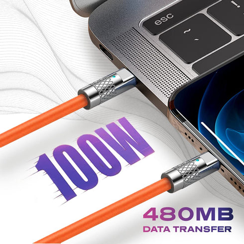 Statik TSumoCharge USB Type C to USB Type C Cable 6ft, 2M 100W Fast Charging , Liquid Silicone Cable, Support Data Transfer...
