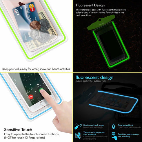 Universal Waterproof Phone Pouch, 4 Pack Waterproof Phone Lanyard Case for iPhone15 14 13 12 Pro Max XS Plus Samsung Galaxy Note up to 6.9", IPX8 ...