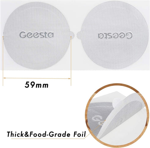 GEESTA Reusable Aluminum Foil Seals Kit Compatible with Nespresso Vertuoline Capsules...