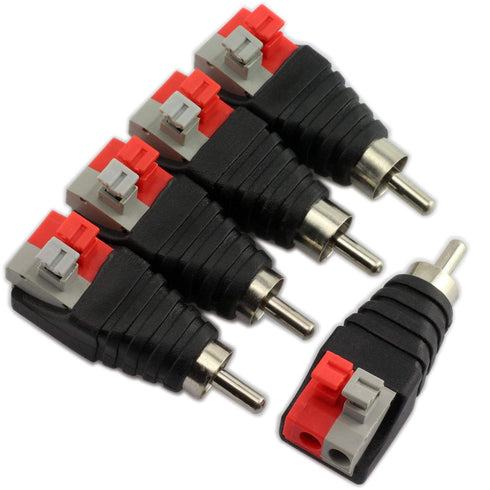 E-outstanding 5PCS Speaker Wire Cable to Audio Male RCA Connector Adapter Jack Plug...