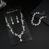 FIBO STEEL Jewelry Set Rhinestone Earrings Necklace Bracelet Set for Bride Bridesmaid Wedding Prom Costume Party Jewelry...
