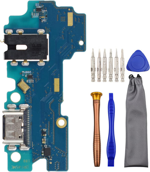 USB Charging Port Replacement Part Assembly Board for Samsung Galaxy A22 SM-A225F with Microphone Headphone Jack and Tool Kit...