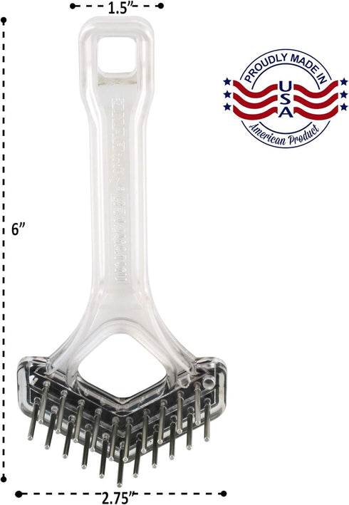 Mini-Rake V-Shape Double Row Rotating Teeth Demats and Grooms Dogs and Cats (Long Tooth Mini-Rake)...