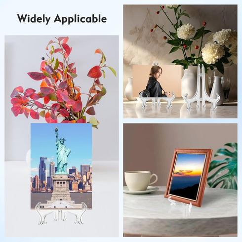 18pcs Small Plate Stands for Display, 3 inch Plate Stands for Display, Frame Stands Picture Stands for Display, Acrylic Easel Display Stand Clear ...