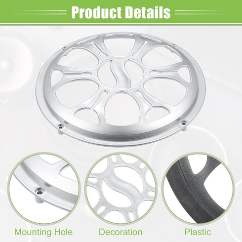ACROPIX Universal 8" Car Speaker Grills Cover Round 8 Inch Audio Speaker Subwoofer Guard Protector Case with Mounting Screws ABS Silver Tone - Pac...