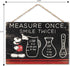 Disney Mickey Mouse Hanging Wood Measuring Sign - Measure Once, Smile Twice for Kitchen or Dining Room...